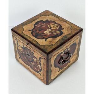 Box Inlaid With Flowers By Jean François Hache.