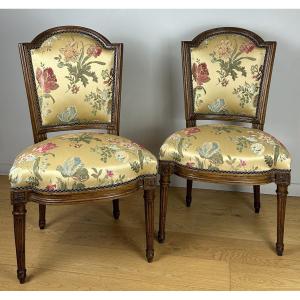 Pair Of Louis XVI Chairs Stamped George Jacob For The Duke Of Penthièvre, Châteaude Chanteloup.