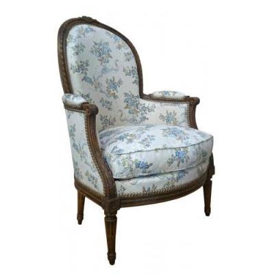 A Louis XV Bergère Stamped N. Blanchard .