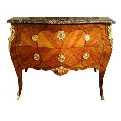 Commode d'époque Louis XV par J.b Fromageau Et Jme Vers 1760