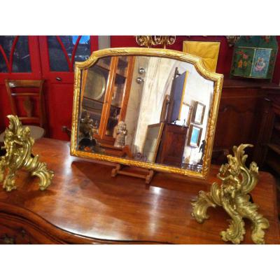 Miroir en bois doré d'époque Louis XIV