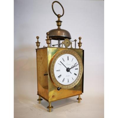 Officer's Travel Clock Called Capucine Empire Period Around 1800.