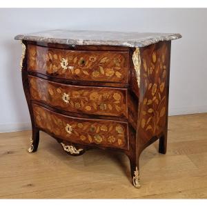 A Louis XV Chest Of Drawers Marquetry Of Flowers 18th Century Circa 1745 - 1750