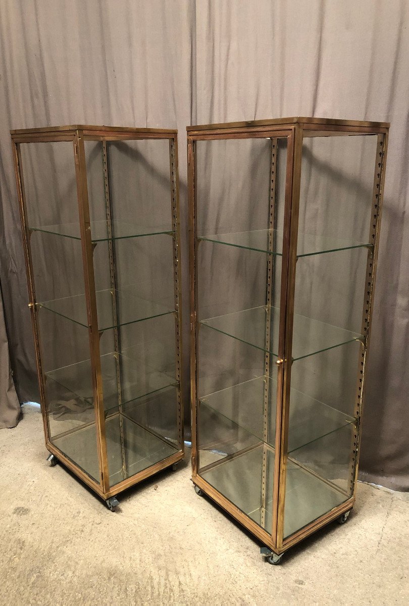 Paire d'Anciennes Colonnes Vitrines De Magasin, Bijouterie, Collectionneur.-photo-3