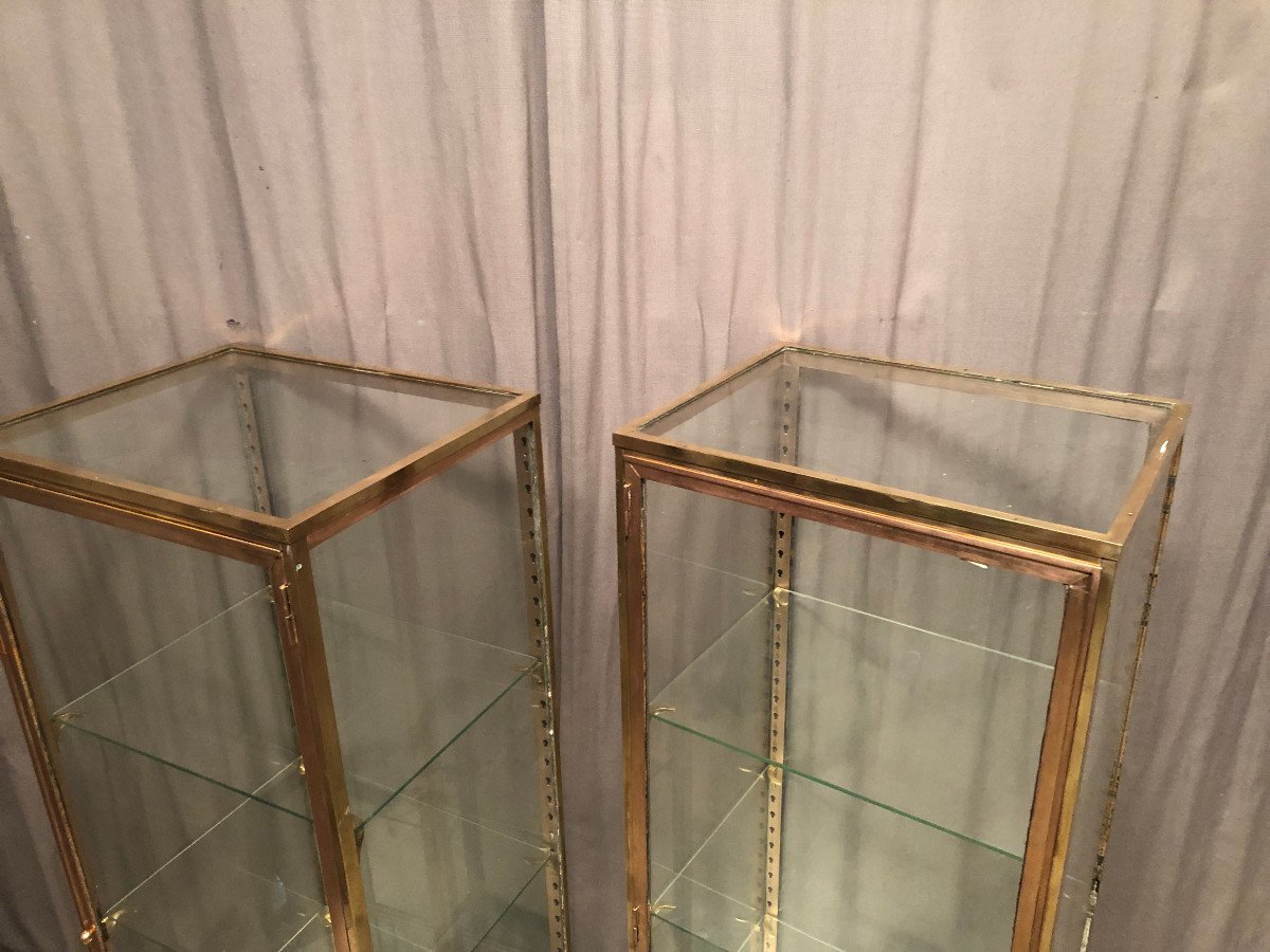 Paire d'Anciennes Colonnes Vitrines De Magasin, Bijouterie, Collectionneur.-photo-1