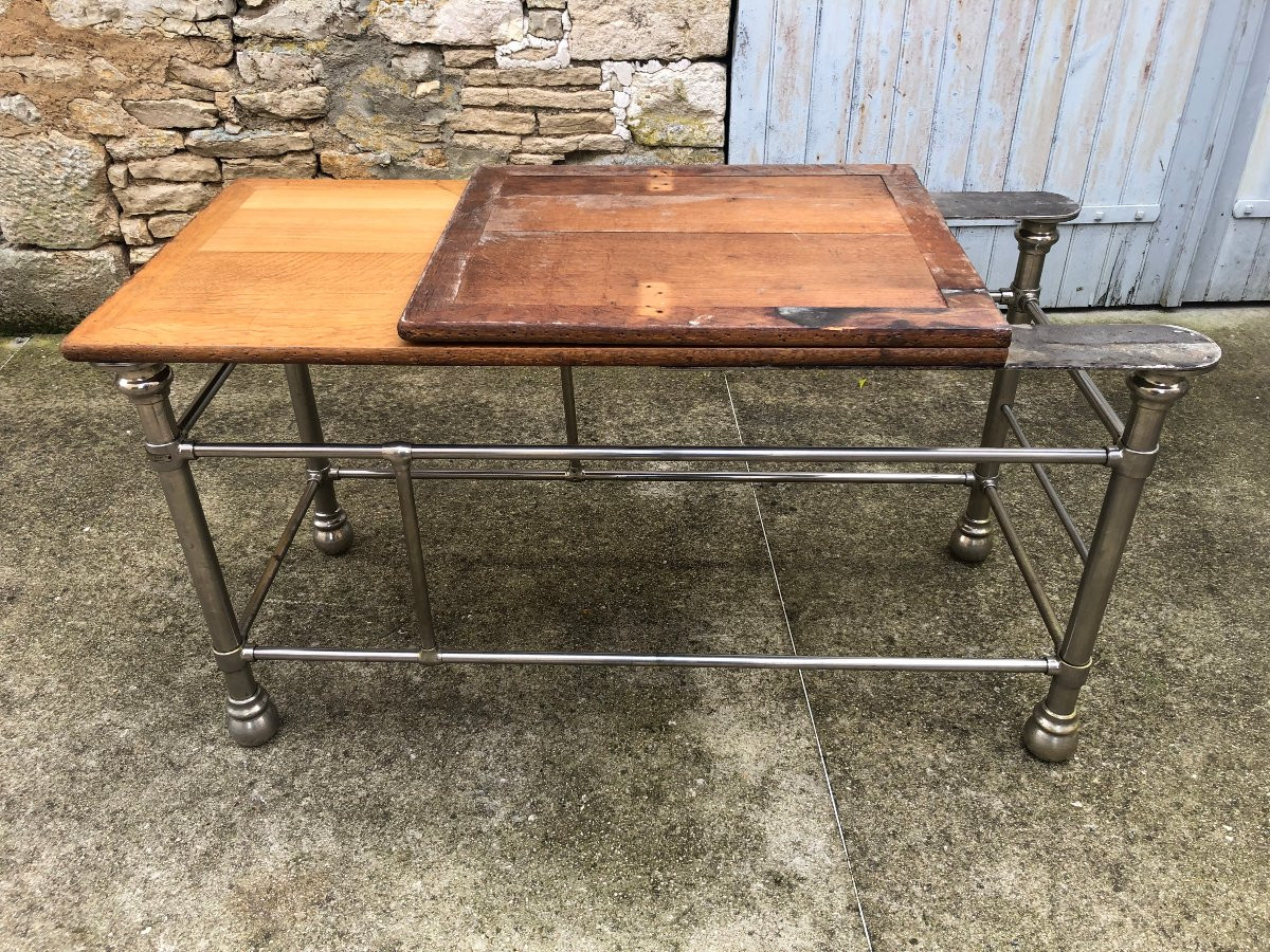 Old Draper's Table, Bronze Base.-photo-4