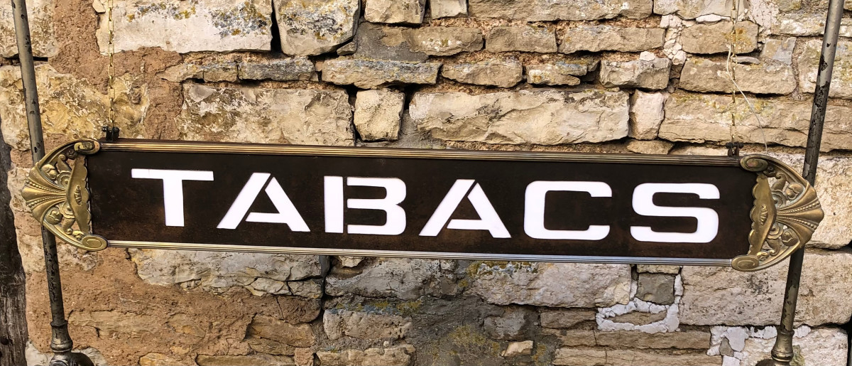 Ancienne enseigne de bureau de tabac, magasin, commerce, métier, Siégel.