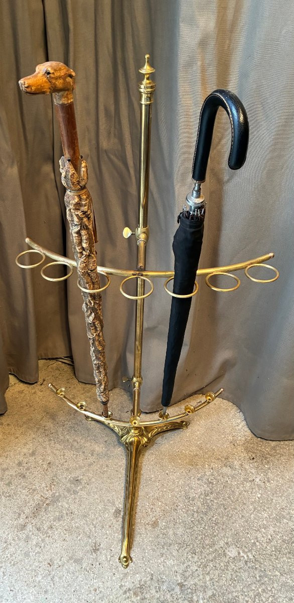 An Old Display Stand Or Holder For Canes Or Umbrellas From A Shop, Business, Or Trade.-photo-1