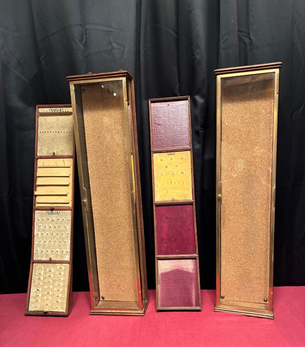 Pair Of Antique Wall-mounted Showcases For A Jewelry Store, Store Or Business.-photo-1