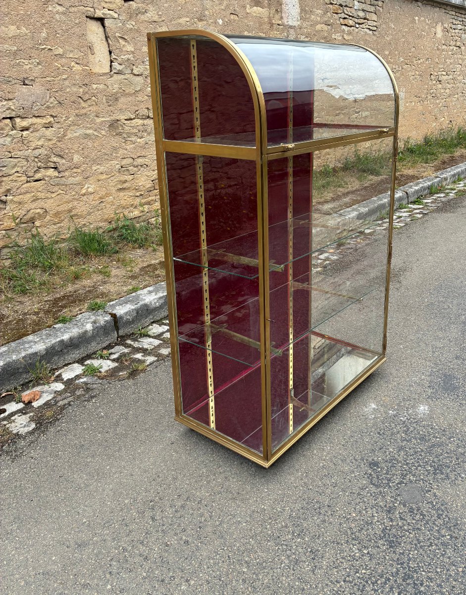 Ancienne vitrine sur pieds, vitrine de magasin, de collectionneur ou vitrine de salon.-photo-1