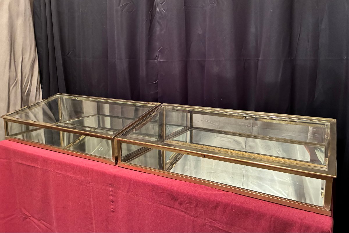 Pair Of Antique Store Display Cases. Jewelry Store, Perfume Shop, Candy Store, Delicatessen.-photo-3
