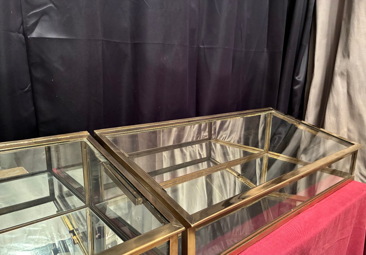 Pair Of Antique Store Display Cases. Jewelry Store, Perfume Shop, Candy Store, Delicatessen.-photo-4