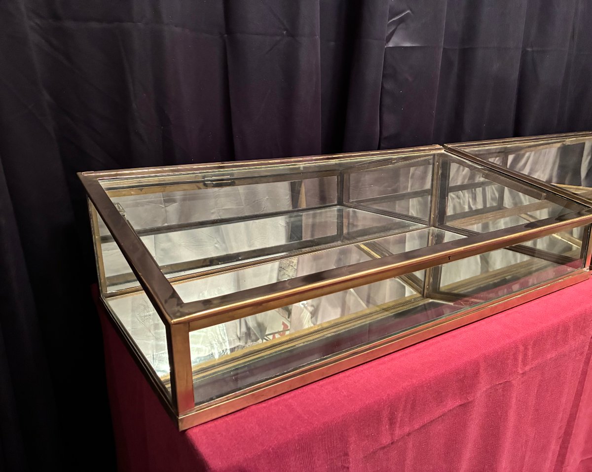Pair Of Antique Store Display Cases. Jewelry Store, Perfume Shop, Candy Store, Delicatessen.-photo-1