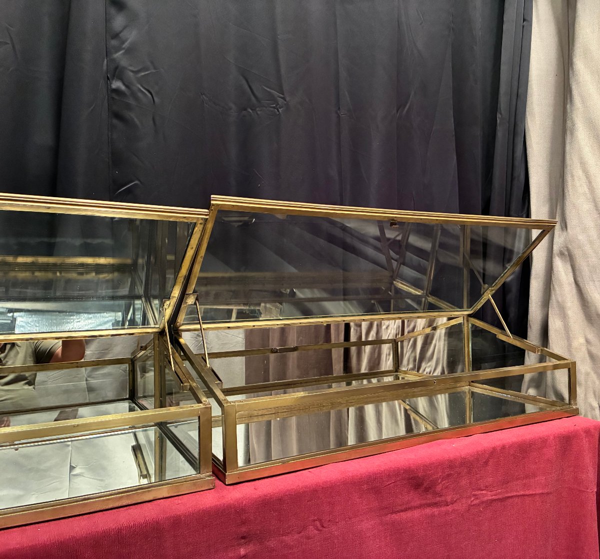 Pair Of Antique Store Display Cases. Jewelry Store, Perfume Shop, Candy Store, Delicatessen.-photo-4