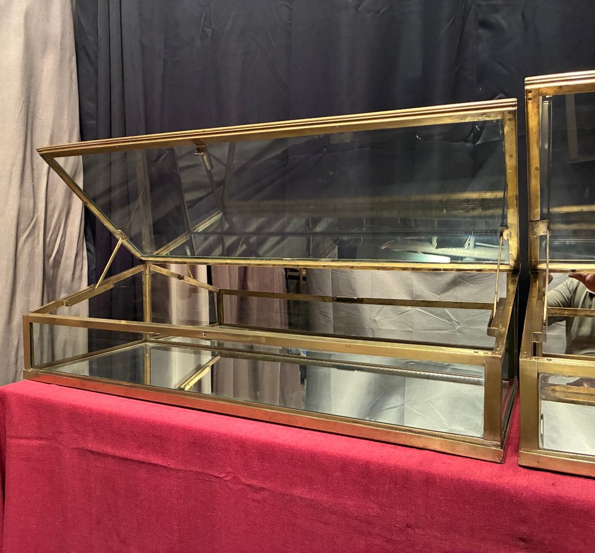 Pair Of Antique Store Display Cases. Jewelry Store, Perfume Shop, Candy Store, Delicatessen.-photo-5