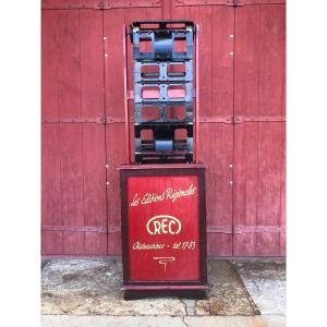 Old Rolling Display Stand For Postcards For Store.