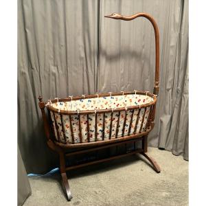Antique Large Cradle, Swan Neck, Early 19th Century.