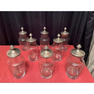 Set Of 8 Jars, From A Candy Store Or Bakery.