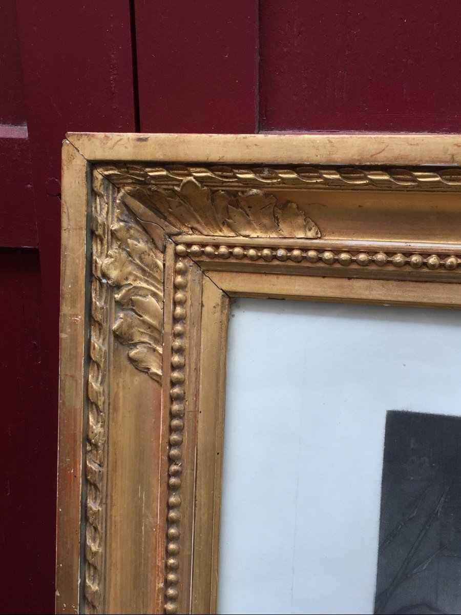 Charlotte Corday Engraving Golden Frame 19 Eme-photo-4