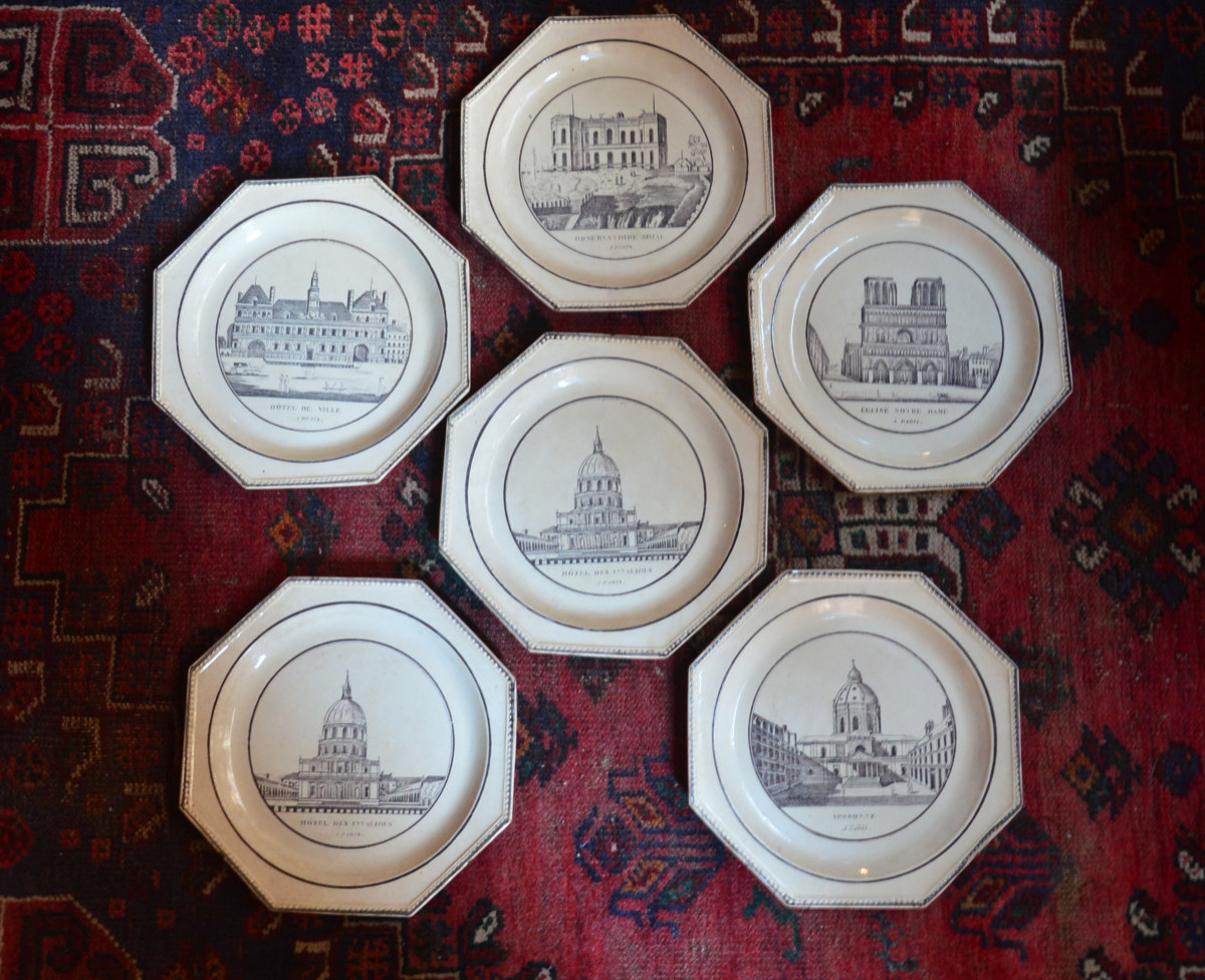6 Plates With Monuments 1800/1820