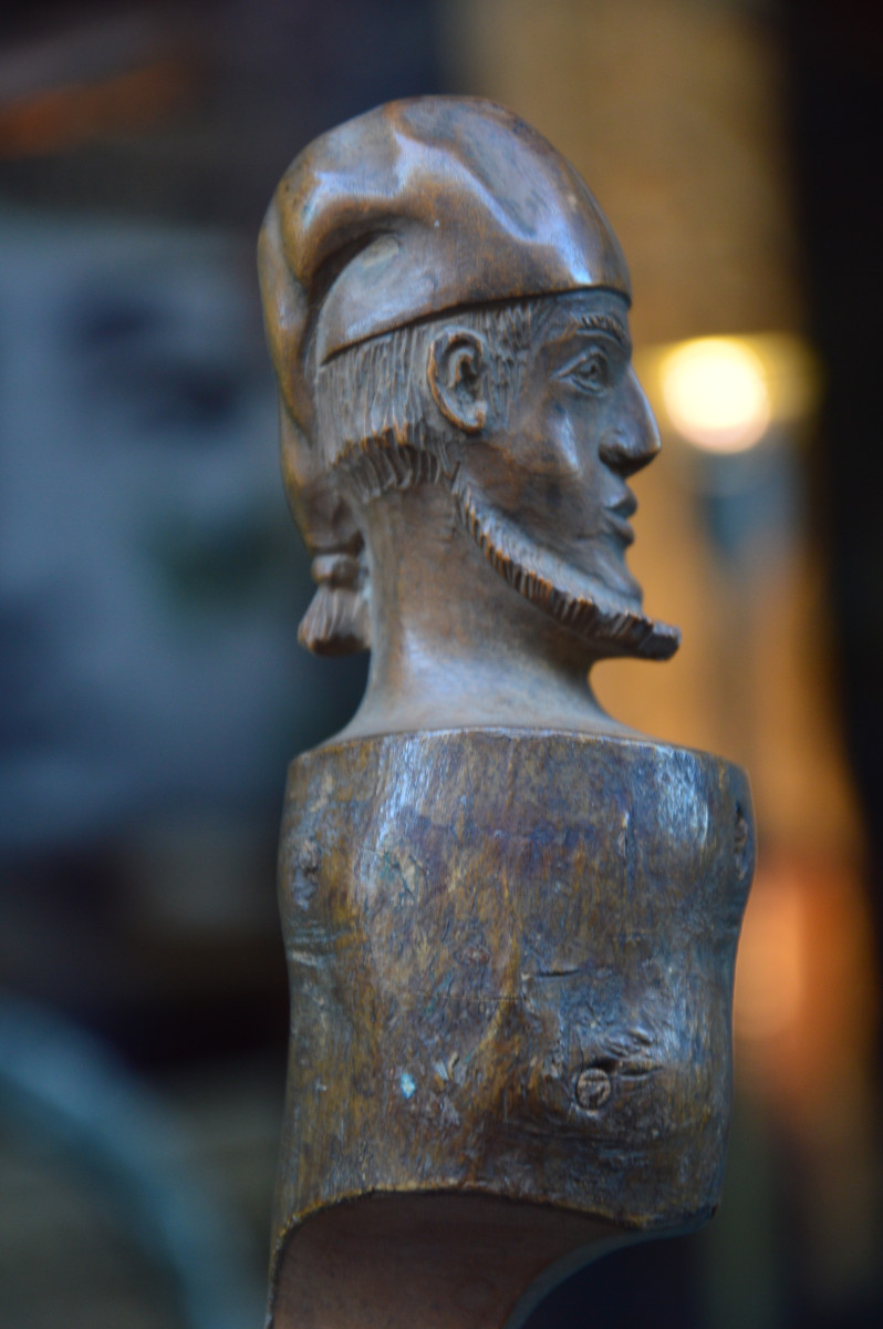 Coupe Papier Bois Sculpté XIX ème-photo-4