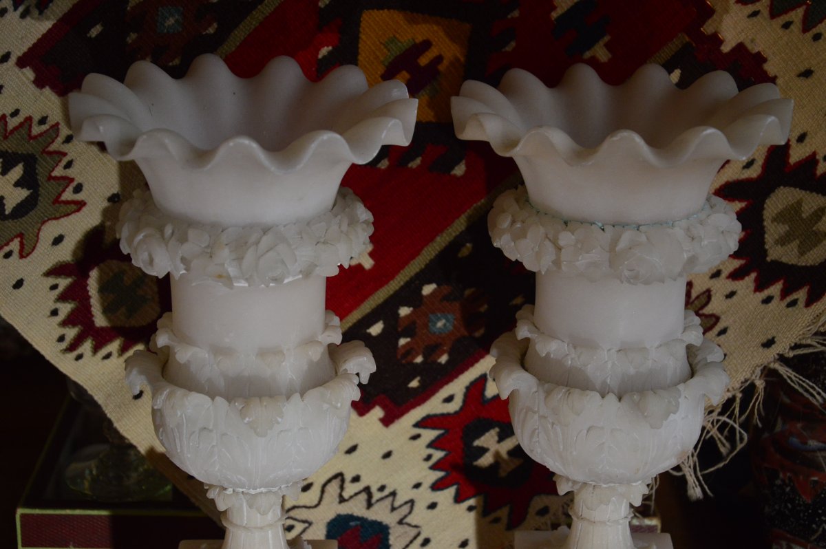 Vases Médicis En Albâtre-photo-2