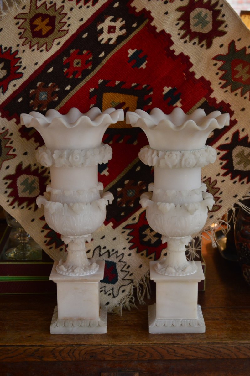 Vases Médicis En Albâtre-photo-1