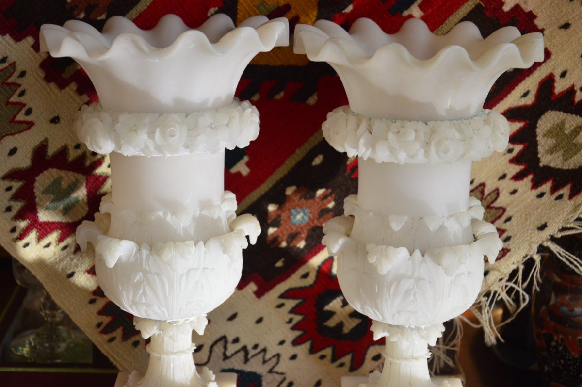 Vases Médicis En Albâtre-photo-3