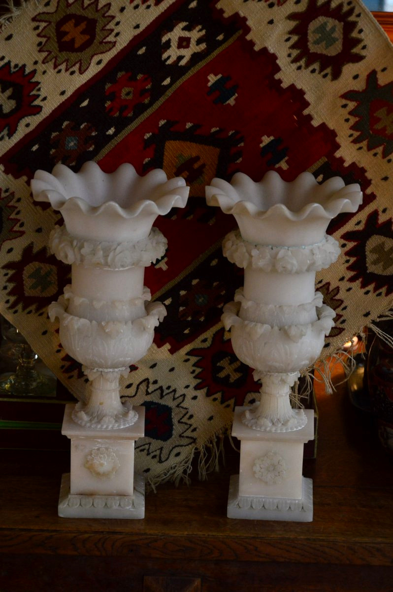 Vases Médicis En Albâtre-photo-6