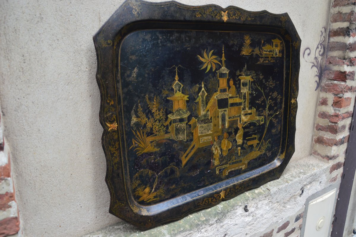 Large 19th-century Sheet Metal Tray-photo-4