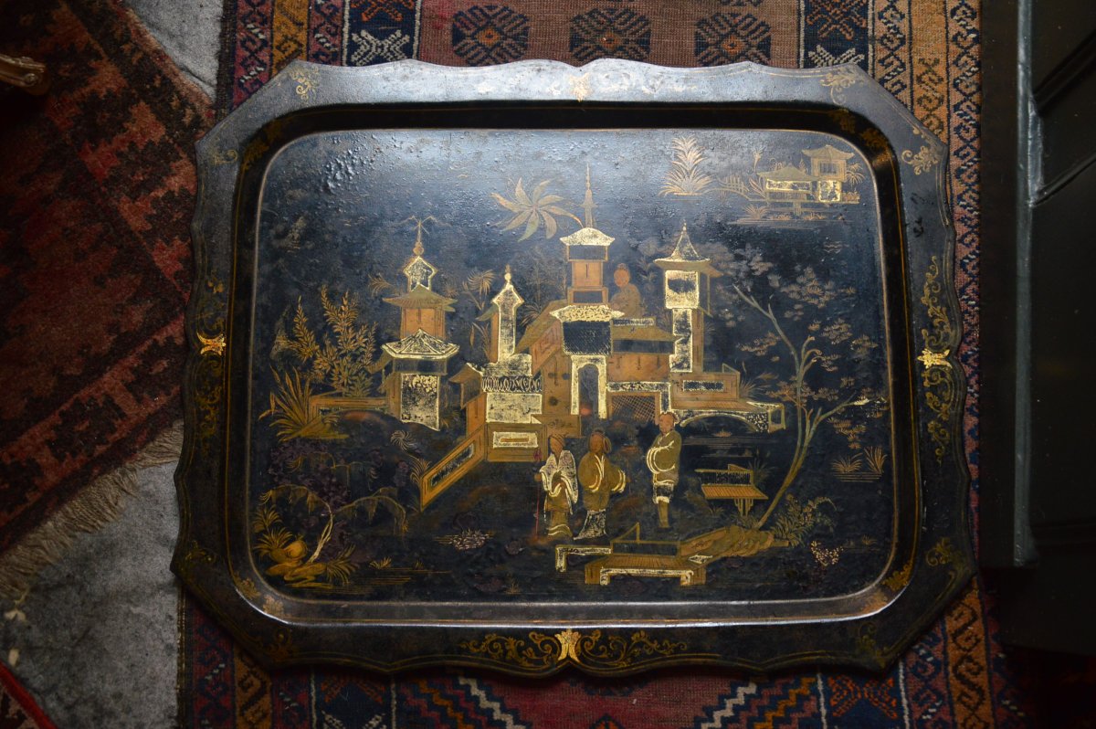 Large 19th-century Sheet Metal Tray-photo-6