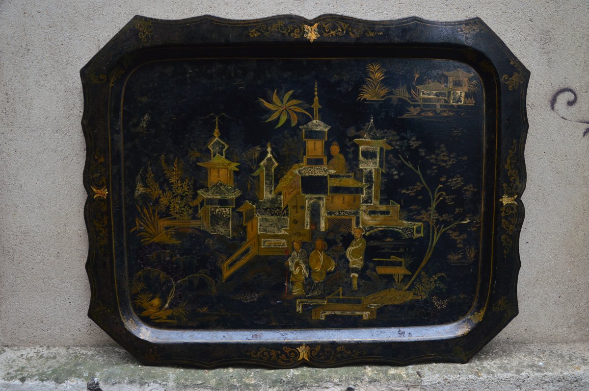 Large 19th-century Sheet Metal Tray