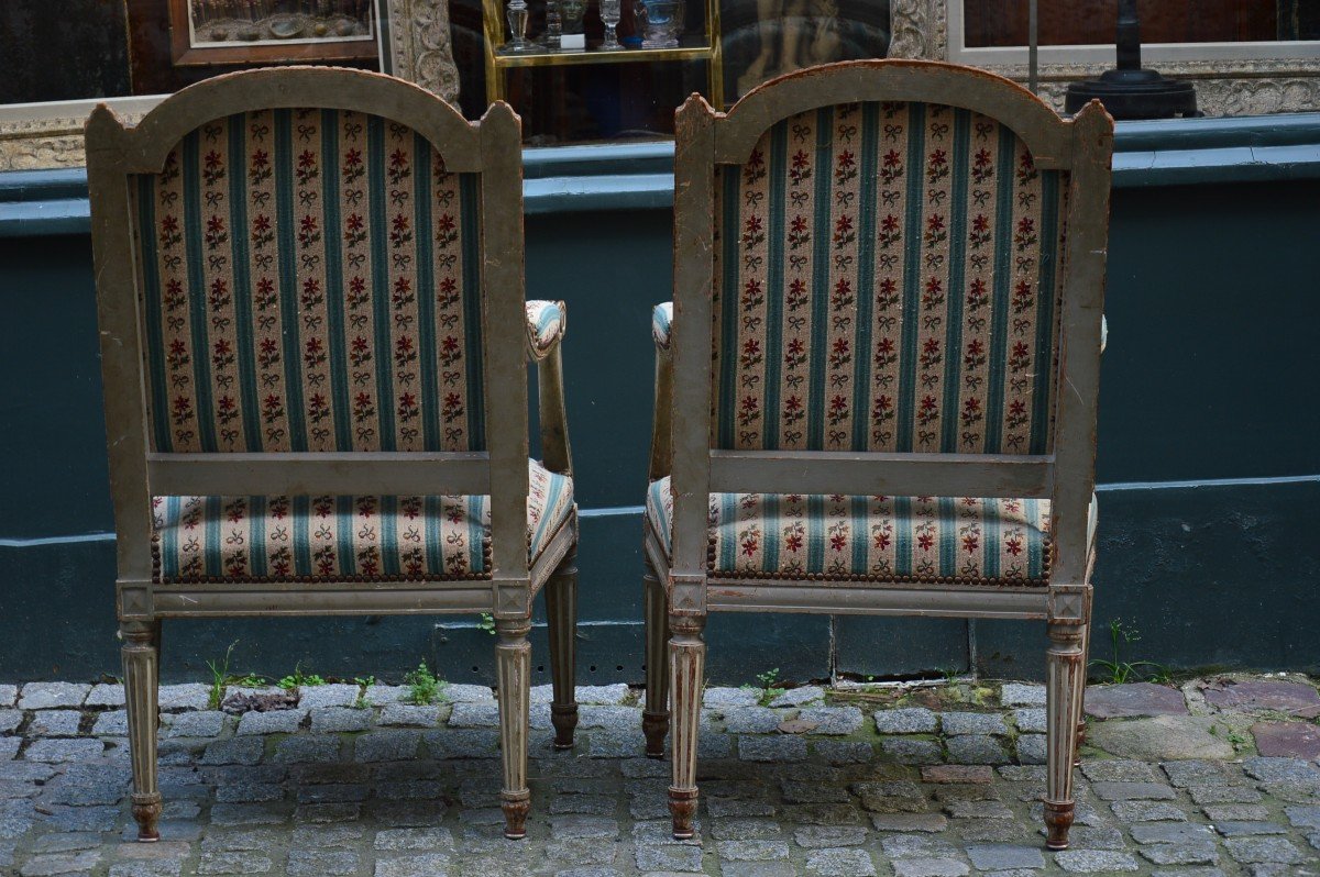 Paire De Fauteuils Louis XVI-photo-4