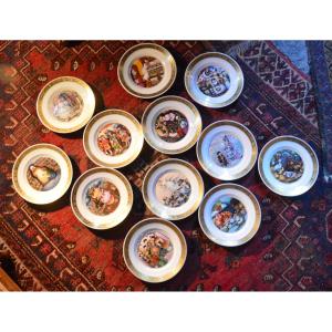 12 Assiettes Porcelaine Contes d'Andersen