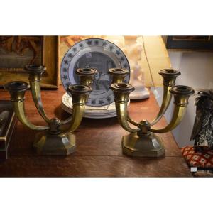 Paire de candélabres 1930