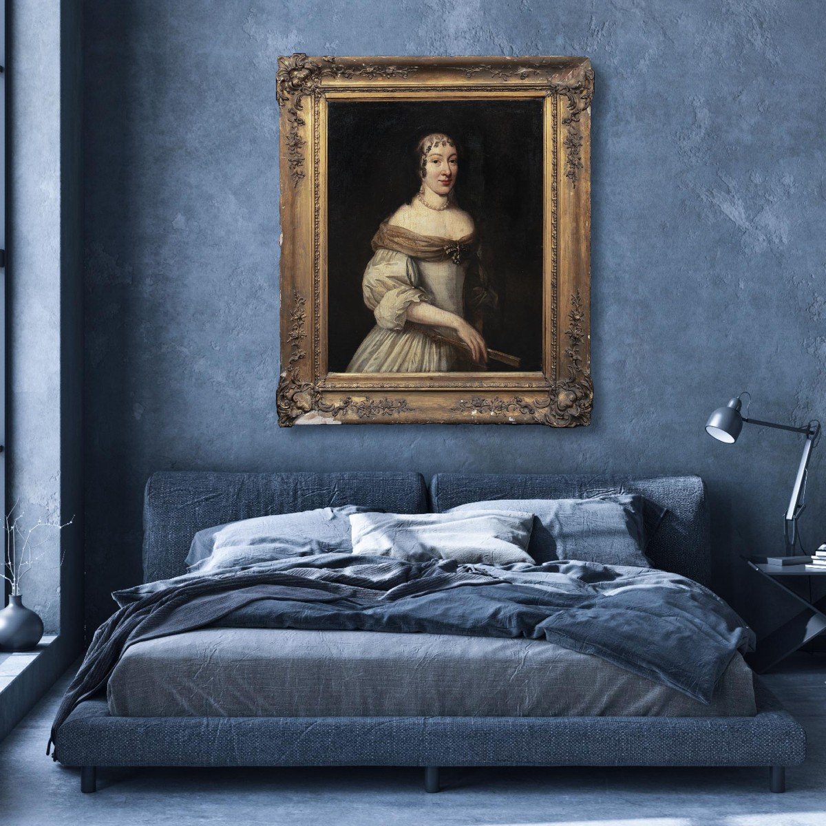 Portrait Of Carlota De Hesse-kassel, XVIIth Century Dutch School Large Portrait-photo-4