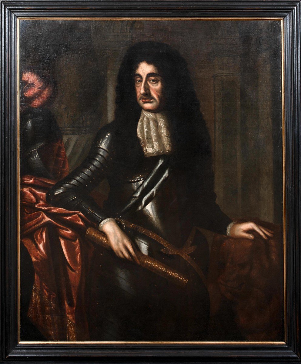 Portrait Du Roi Charles II d'Angleterre (1630-1685), XVIIe Siècle   école Britannique   