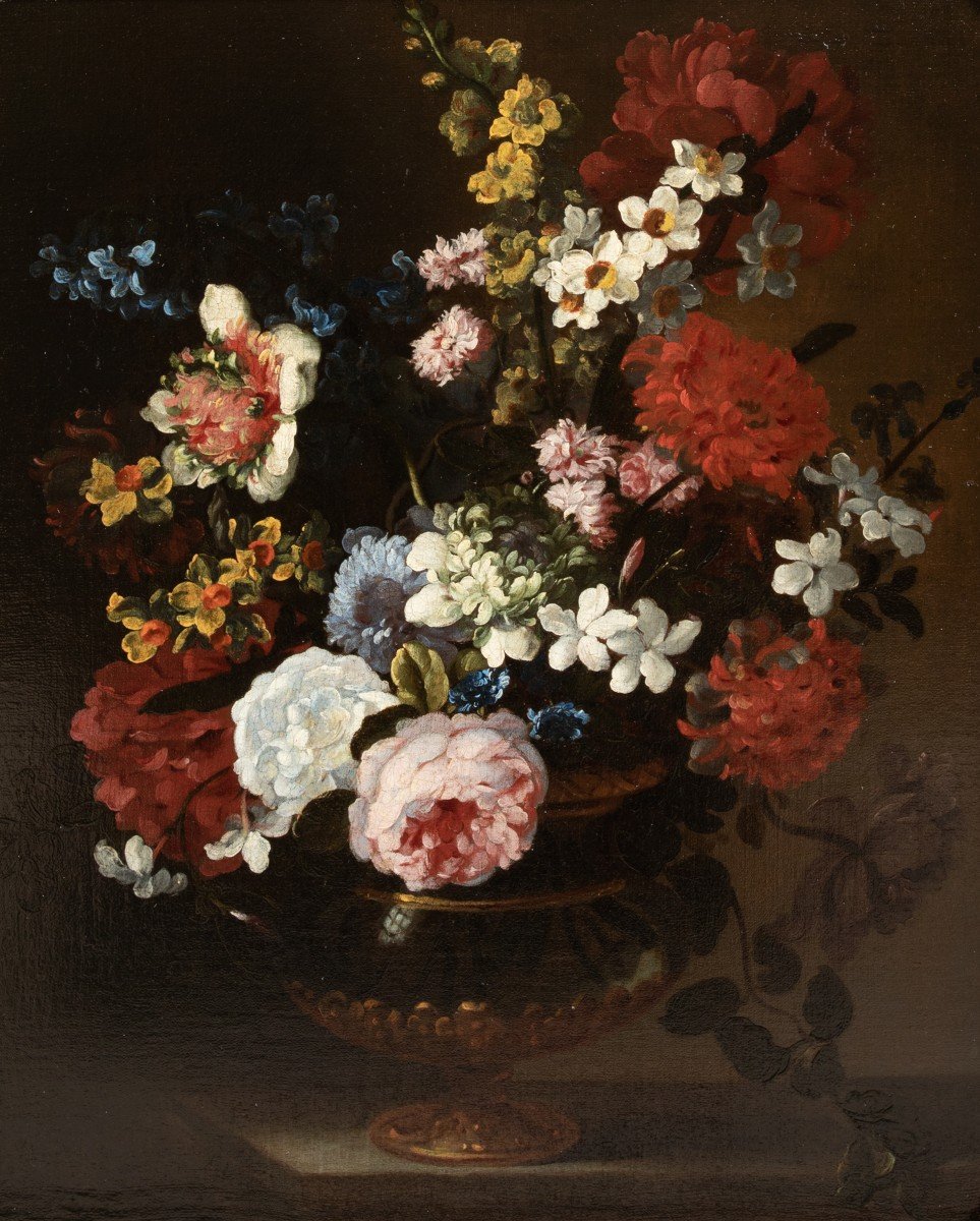 Nature Morte Aux Roses, Narcisses Et Autres Fleurs, XVIIe Siècle  Jean-baptiste Monnoyer -photo-2