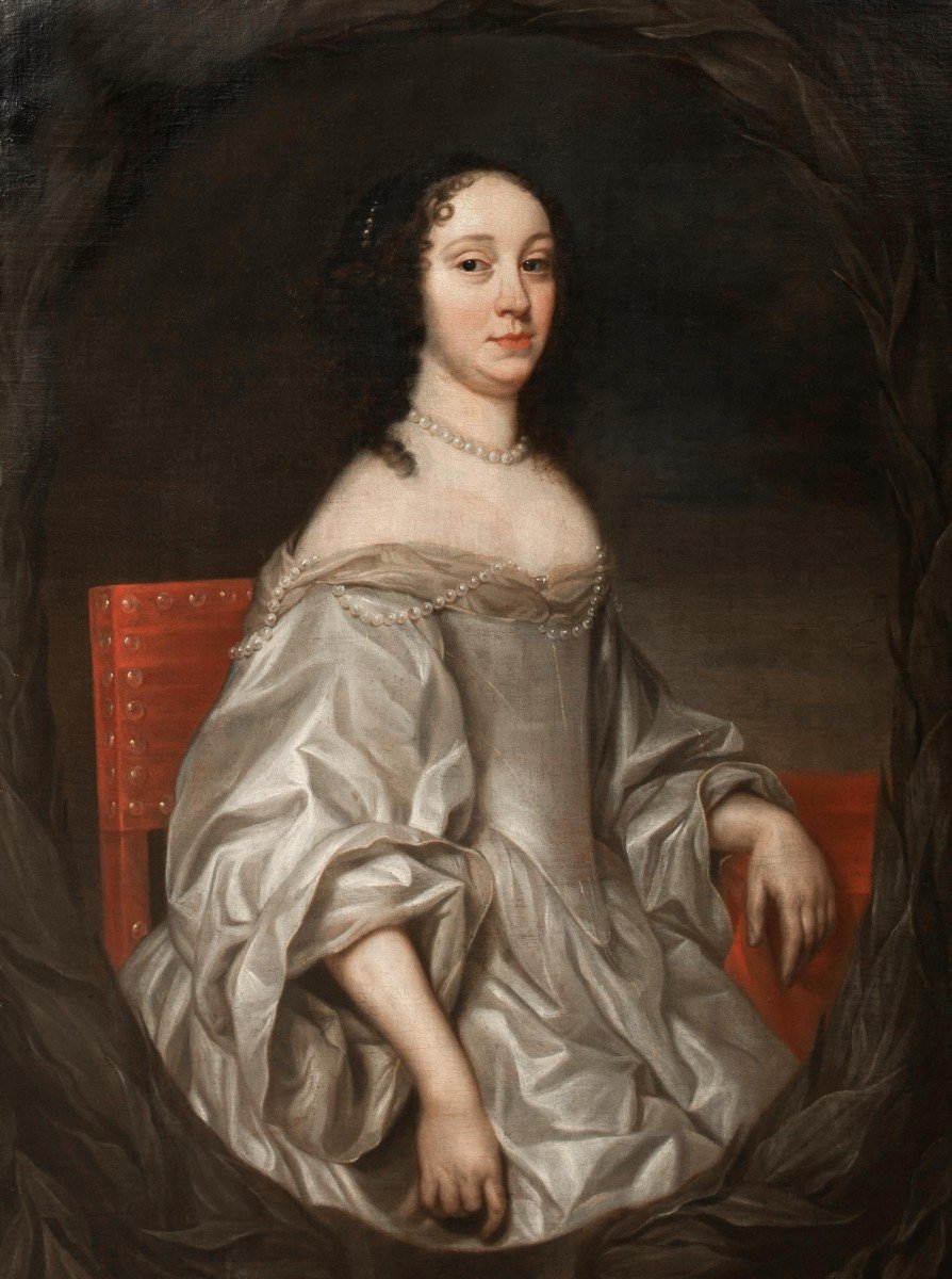 Portrait Of Marie Louise Gonzague Queen Of Poland, Grand Duchess Of Lithuania (1611-1667)-photo-2