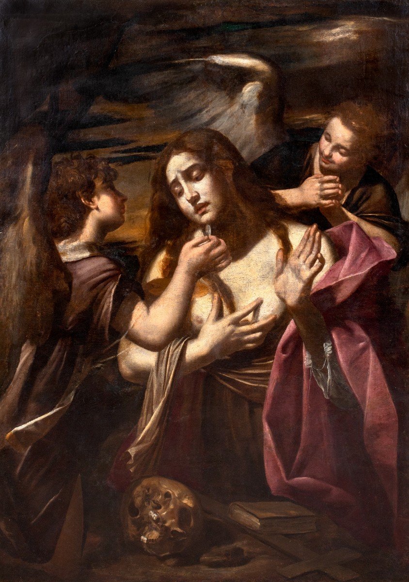 La Dernière Communion De Marie-madeleine, XVIIe Siècle  école d'Artemisia Gentileschi -photo-2