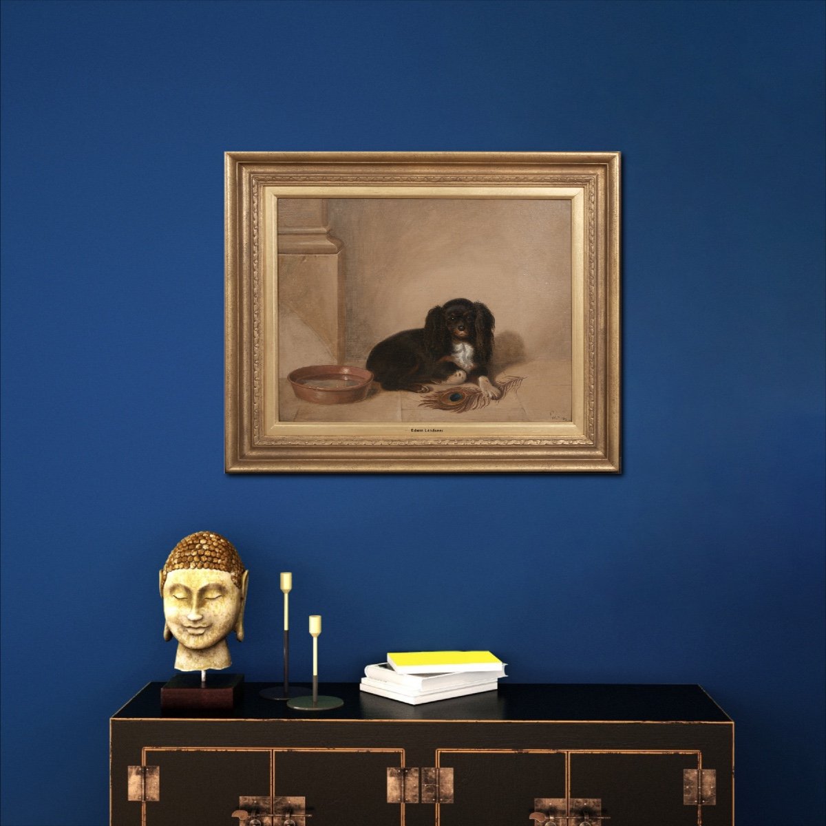 Portrait Of King Charles Spaniel, 19th Century Inscribed To Sir Edward Landseer (1802-1873) -photo-3