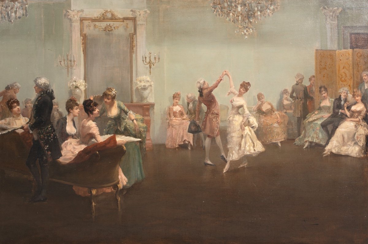 Le Bal Français, 19e Siècle  Par Albert Ludovici (1820-1894) -photo-2