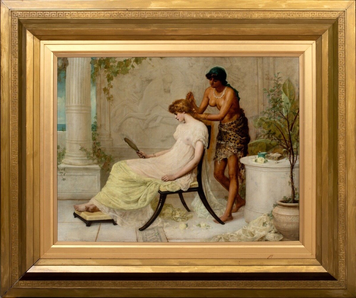 "vanity", Dated 1885 By Henry Thomas Schafer (1815-1873) Large Pre-raphaelite Scene