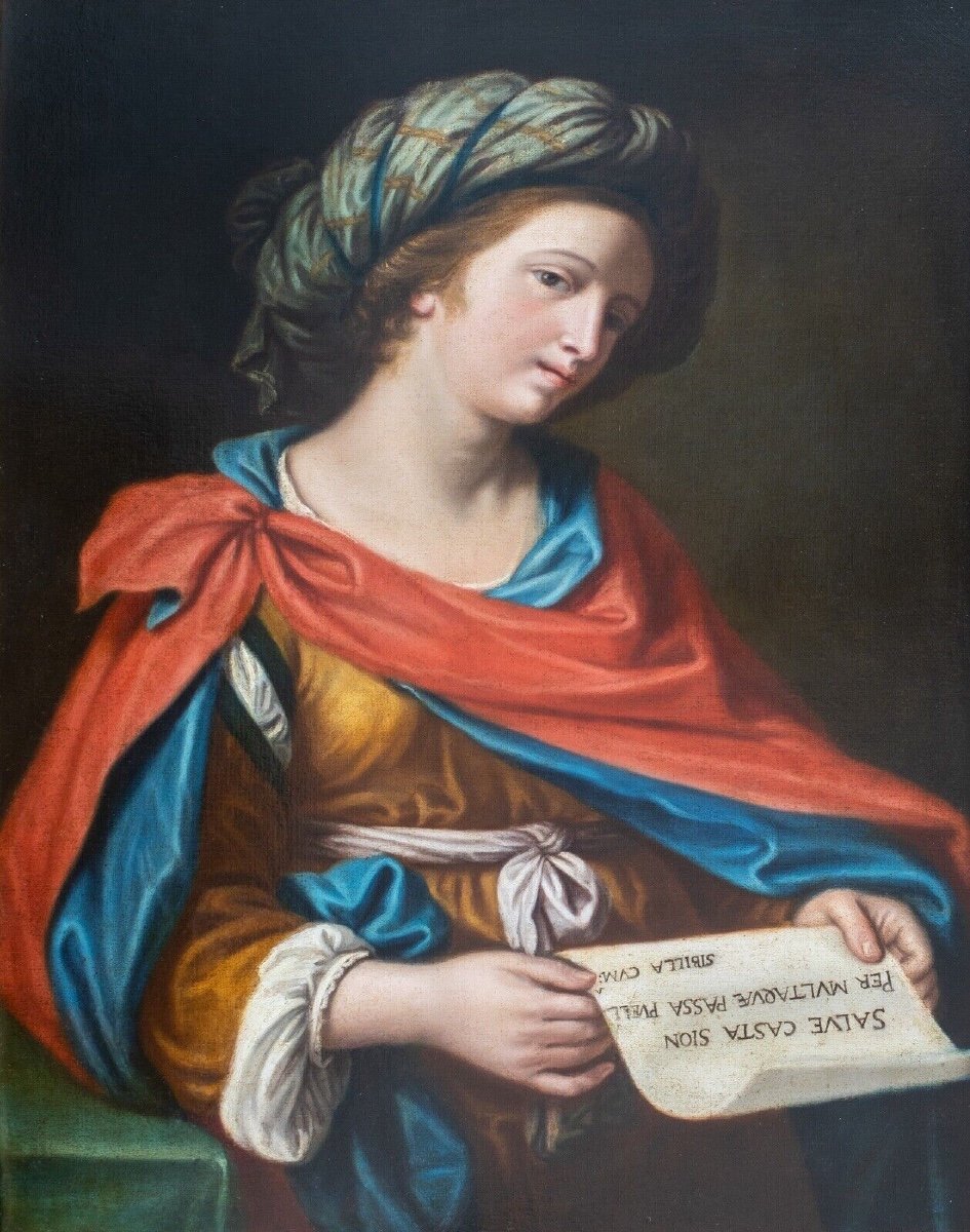 Portrait De La Sybille Persane, XVIIe Siècle  Ecole Du Guercino (1591-1666)  -photo-2