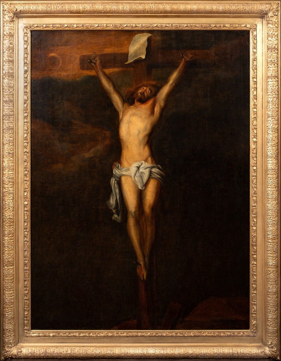 The Crucifixion, 17th Century Circle Of Anthony Van Dyck (1599-1641)-photo-4