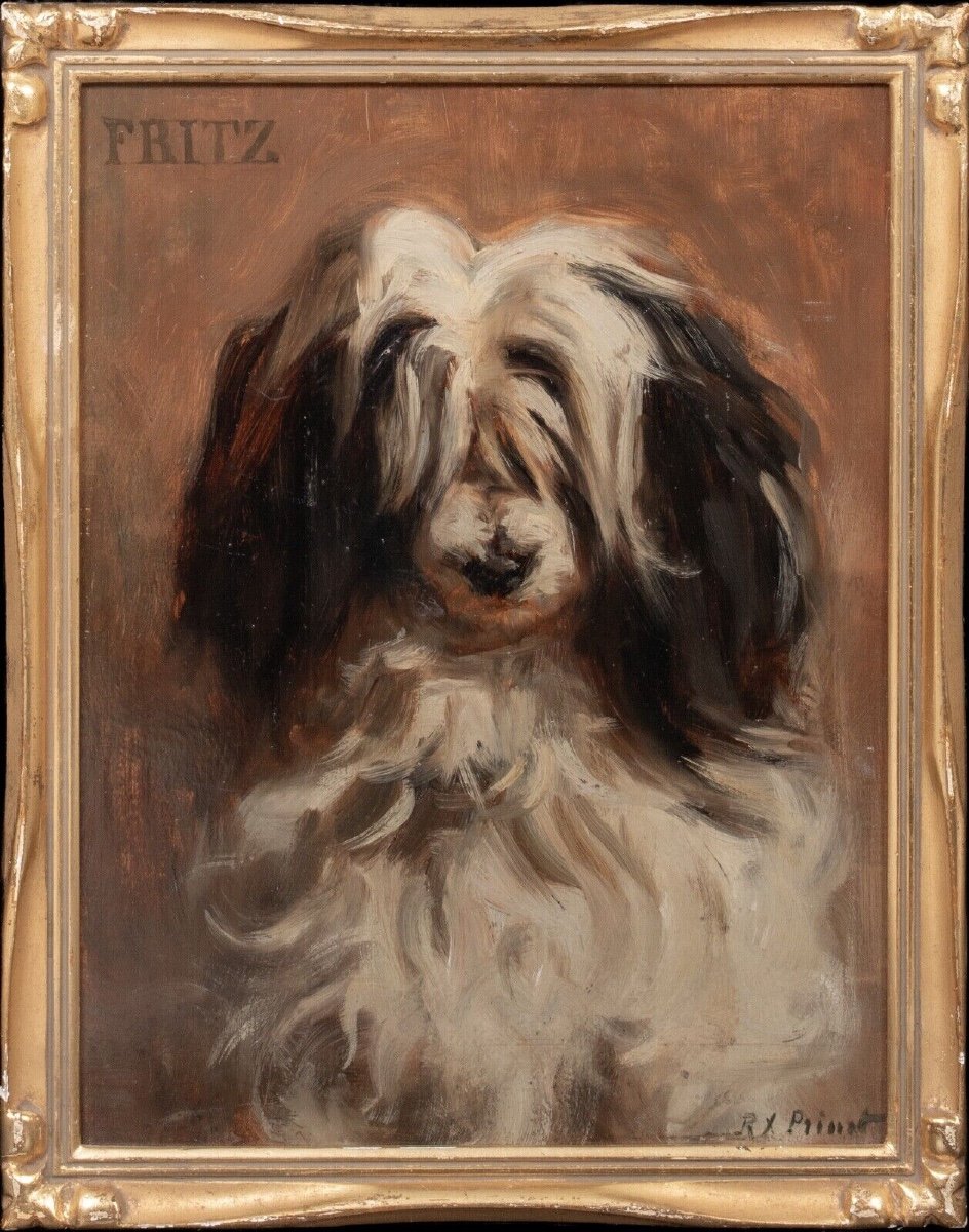 "fritz" Un Chien De Berger Français, Daté De 1897, Paris  Portrait De René-xavier Prinet 