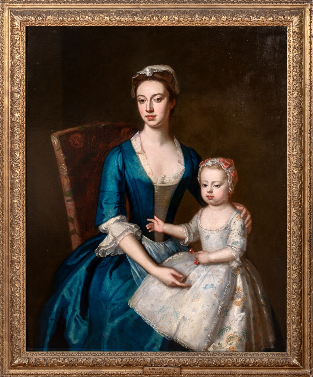 Portrait Of Elizabeth Plumer (née Byde) And Her Daughter, Circa 1735 John Vanderbank (1694-1739)