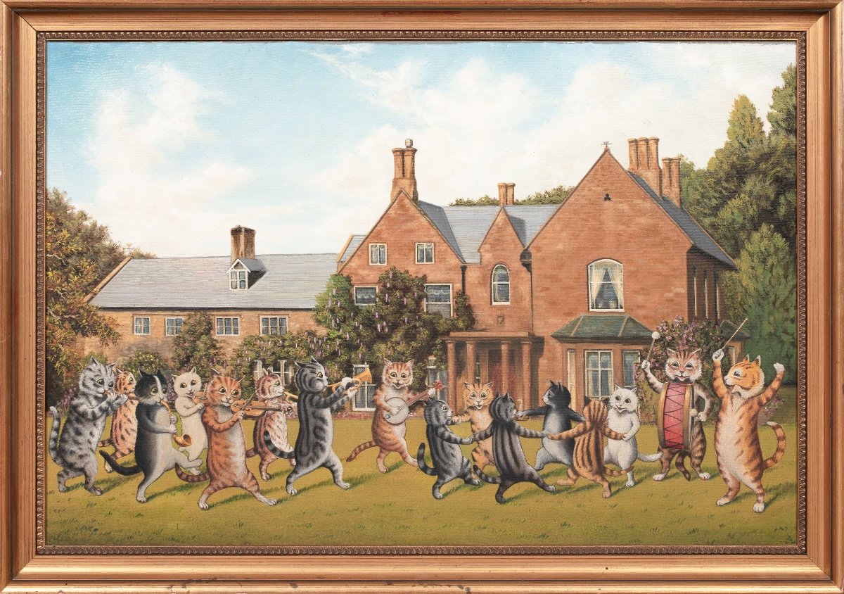 Tabby Cat Garden Orchestra, 19th Century Louis William Wain (1860-1939)  