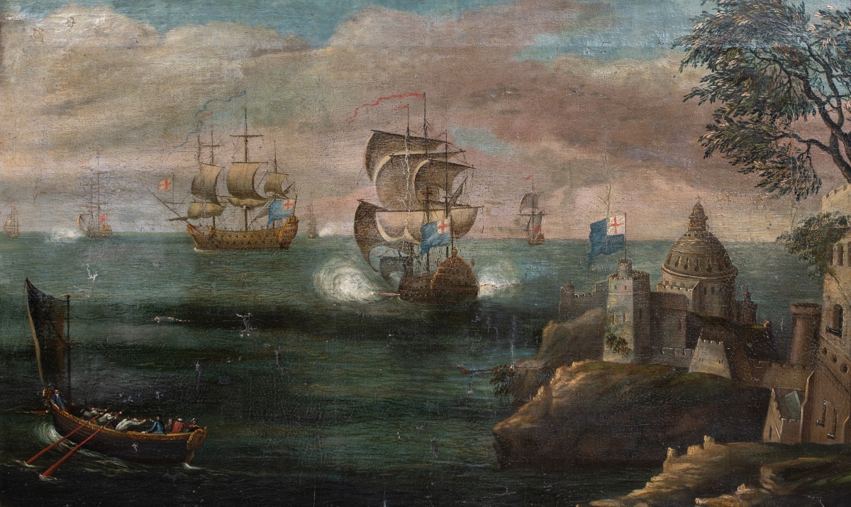Royal Navy Blue Squadron Off A Mediterranean Port Cornelis Wieringen-photo-2