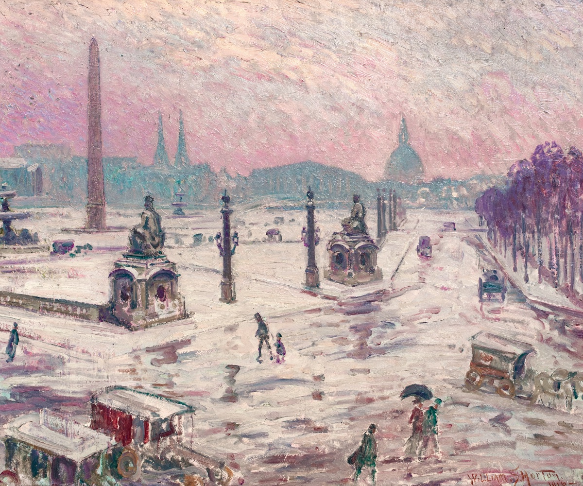 Winter, Place De La Concorde, Paris, Early 20th Century, By William Samuel Horton (1865-1936)-photo-2